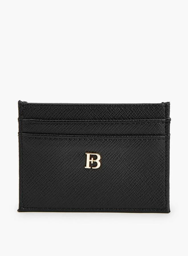 Textured Card Holder With Monogram Detail